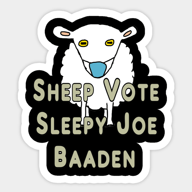 Funny Anti Joe Biden Sheep Sticker by Mark Ewbie